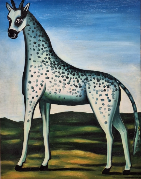 Based on a motif by Pirosmani. Giraffe.